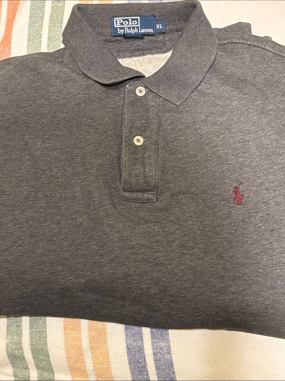 Polo by Ralph Lauren Sweater Charcoal Gray Polo with Red Pony